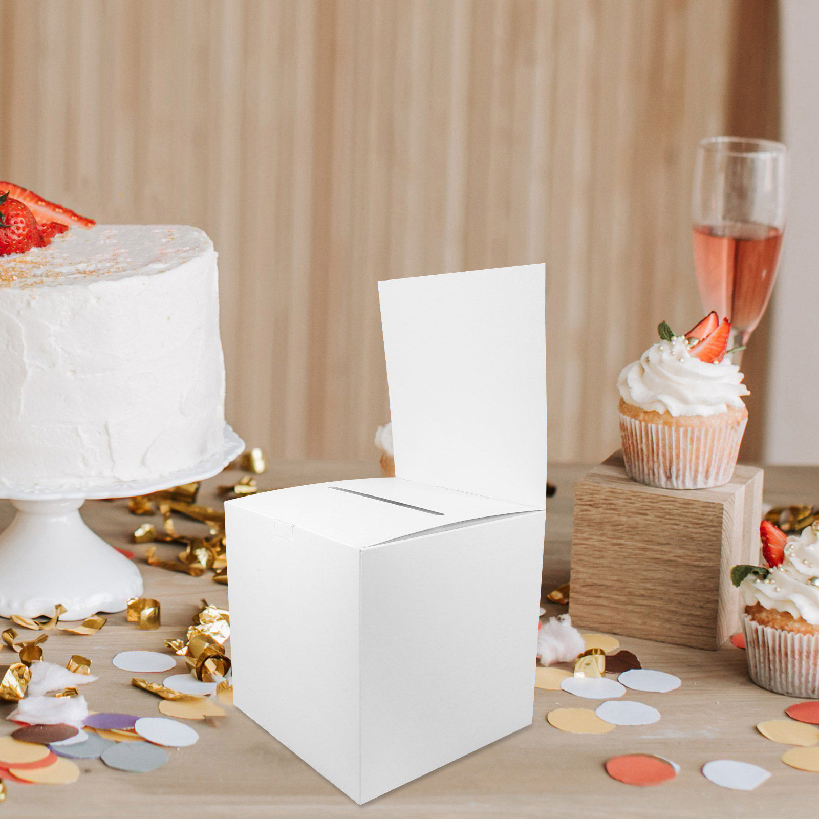 Event Party Box - 4 قطع من صناديق الورق للقرعة،