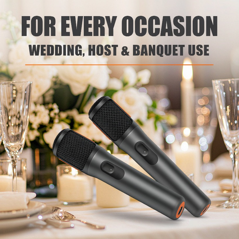 Event & Party Supply - ميكروفون لاسلكي مزدوج محمول باليد AES-128