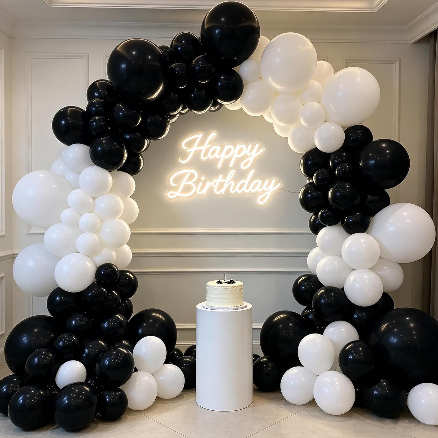 Event Launch Party - مجموعة أقواس بالونات لاتكس باللونين الأسود