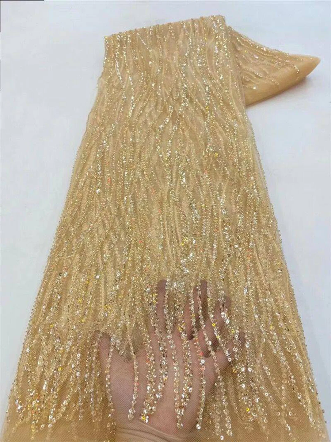 قماش تول مطرز أفريقي بلون ذهبي - مراجعة Glitter Tablecloth وسعره