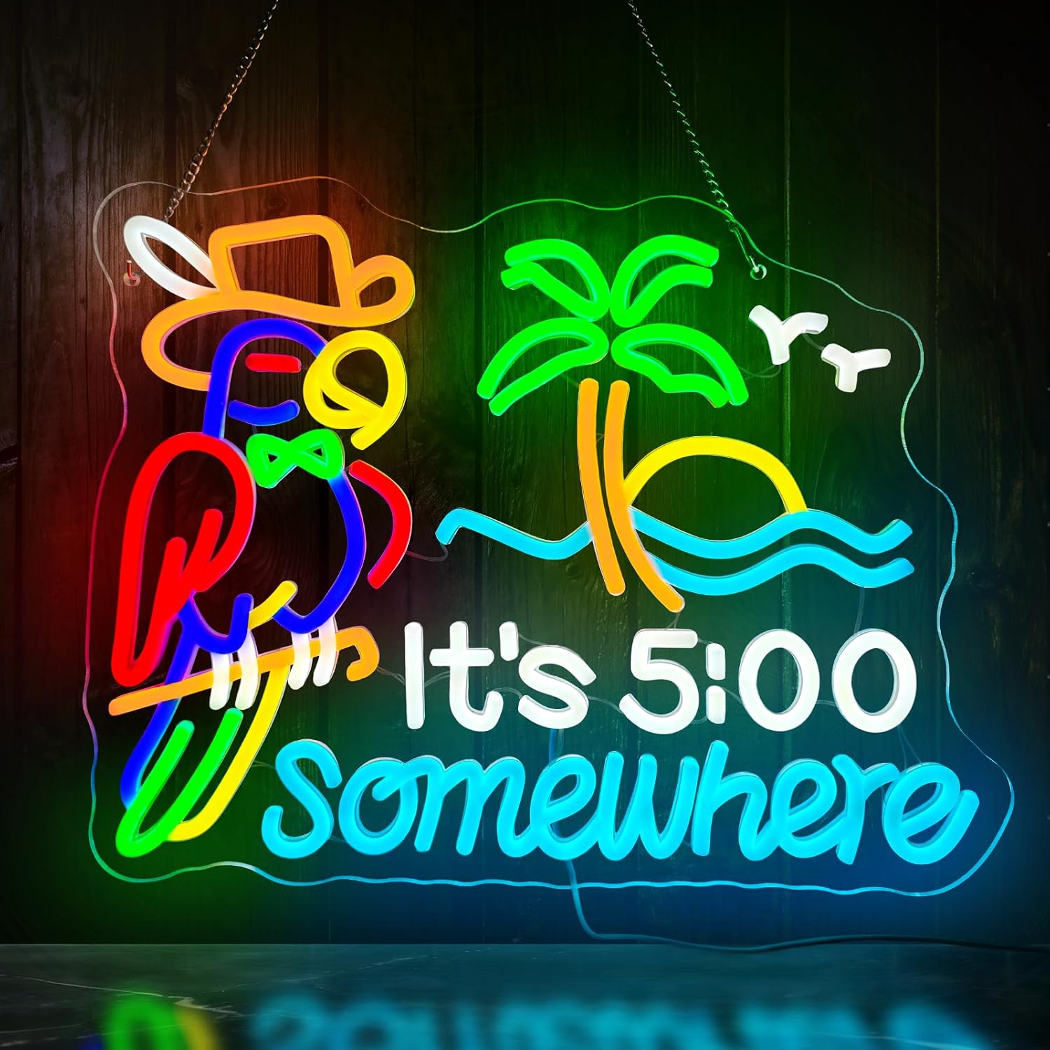 لافتة نيون على شكل ببغاء وشجرة - مراجعة Neon Sign Party وسعره