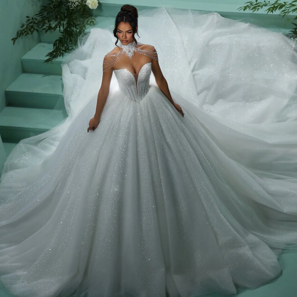 فساتين زفاف أميرة مخصصة لامعة  - مراجعة Glitter Tablecloth وسعره