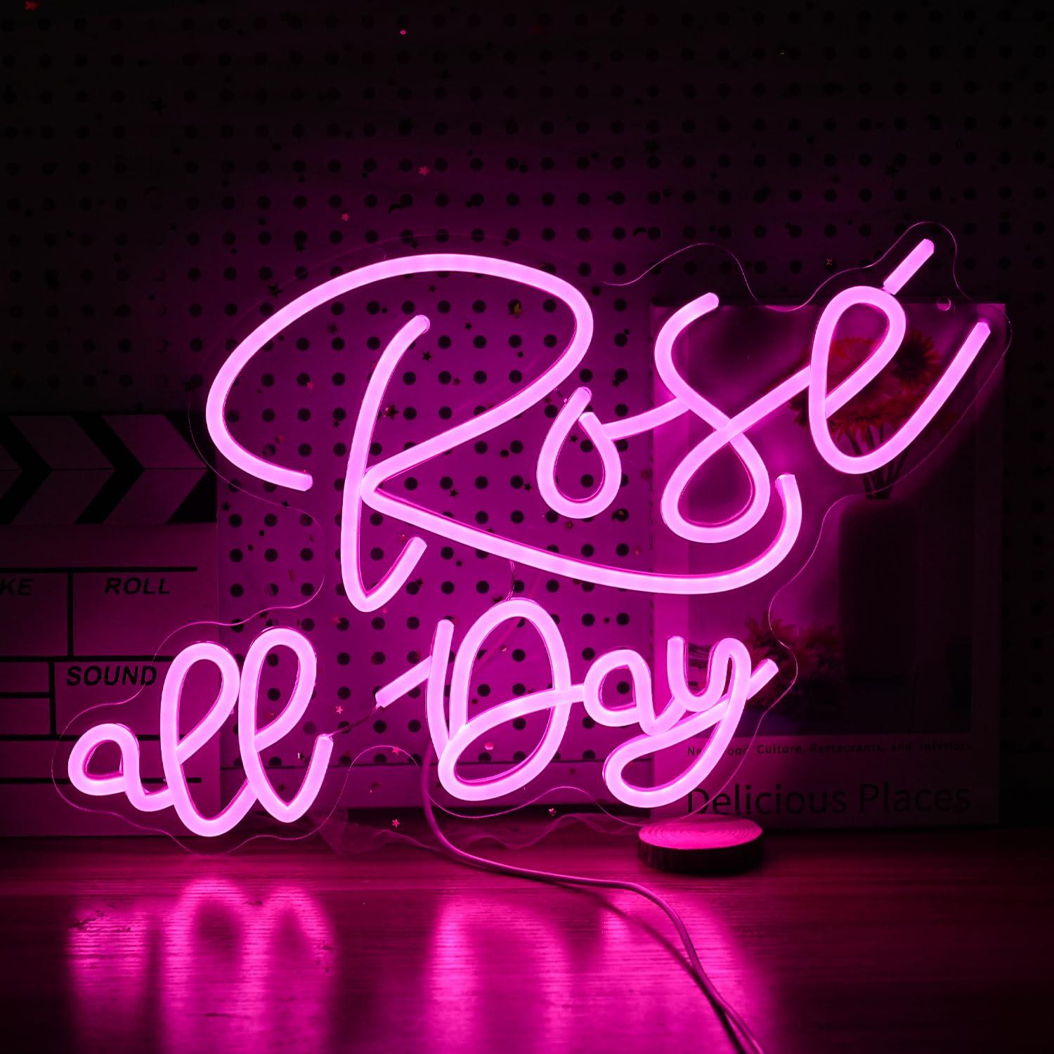 لافتة نيون على شكل وردة قابلة  - مراجعة Neon Sign Party وسعره